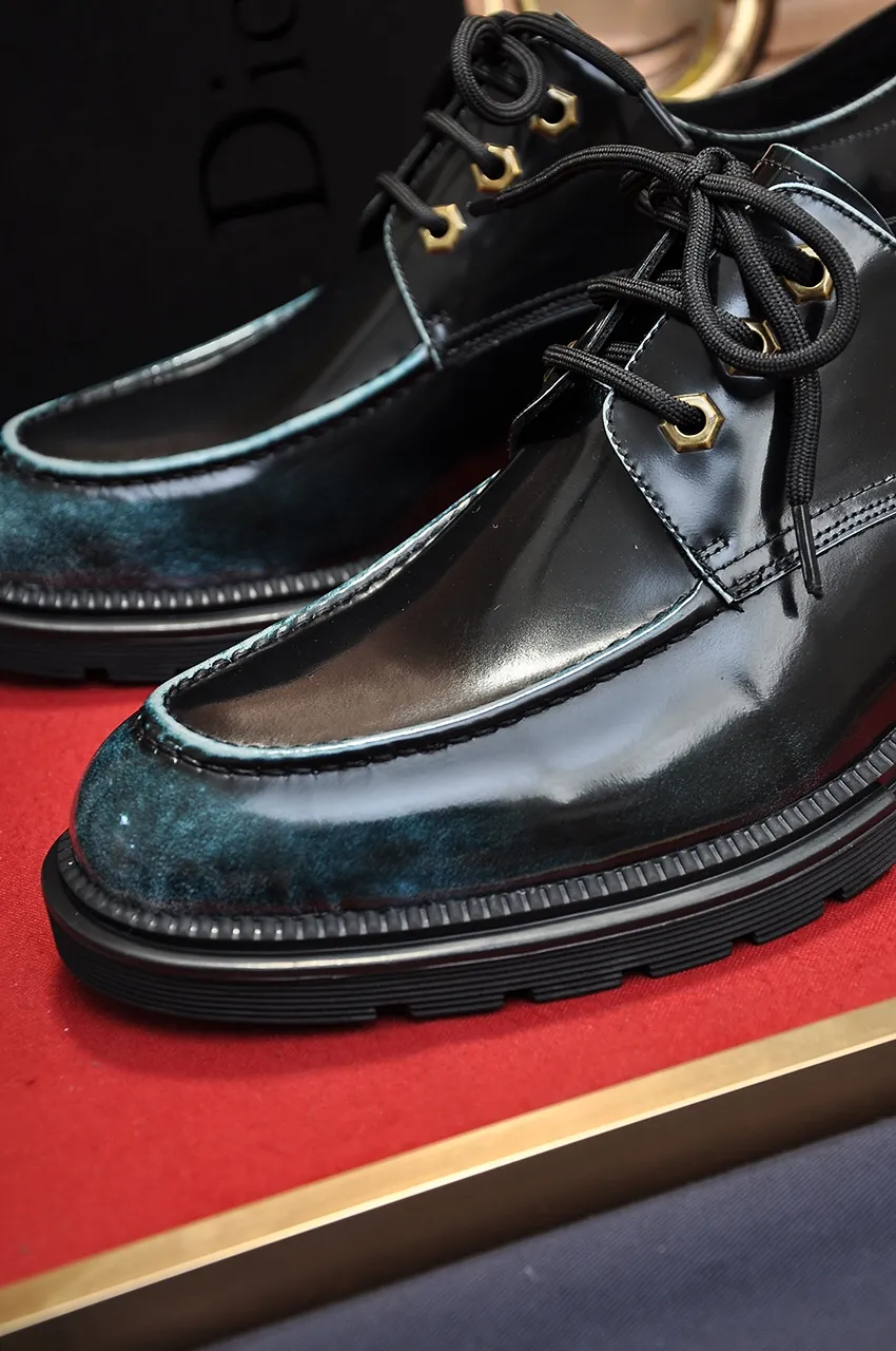 Men's shoes💰720💶【Dior】High-end goods Niuli Original order quality Dior —🆘.Dior original order purchasing, high-end leather shoes, fabric: imported from Italy open-edge beaded cowhide➕water-dyed cowhide/cowhide lining➕specially provided original outsole, fine workmanship, real-life shooting🎬size: 38-45 (45 customized)